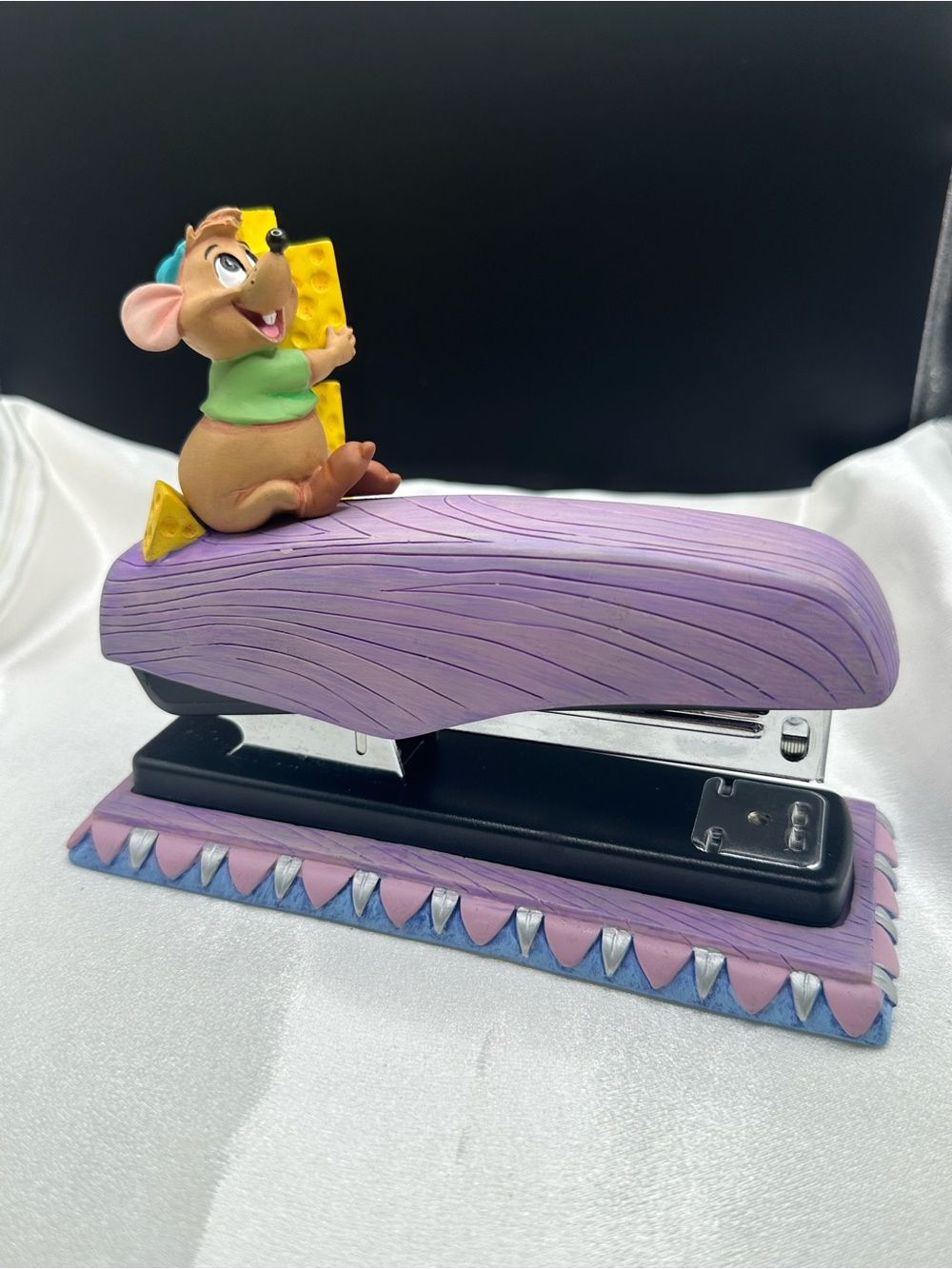 RARE Vintage Disney Store Cinderella Gus Gus Cheese Stapler Desk Collectible